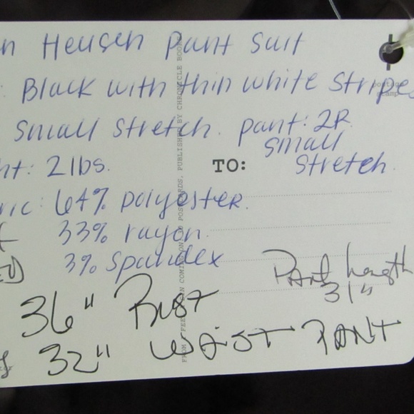 VAN HUSEN LADIES PINSTRIPE GRAY STRIPE PANTSUIT - Picture 5 of 5